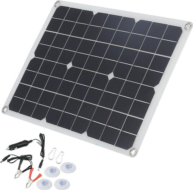 TOMTOP Tragbares USB Solar Panel 20W 18V Solar Ladegerät für Auto und Boot in Schwarz - Bild 1