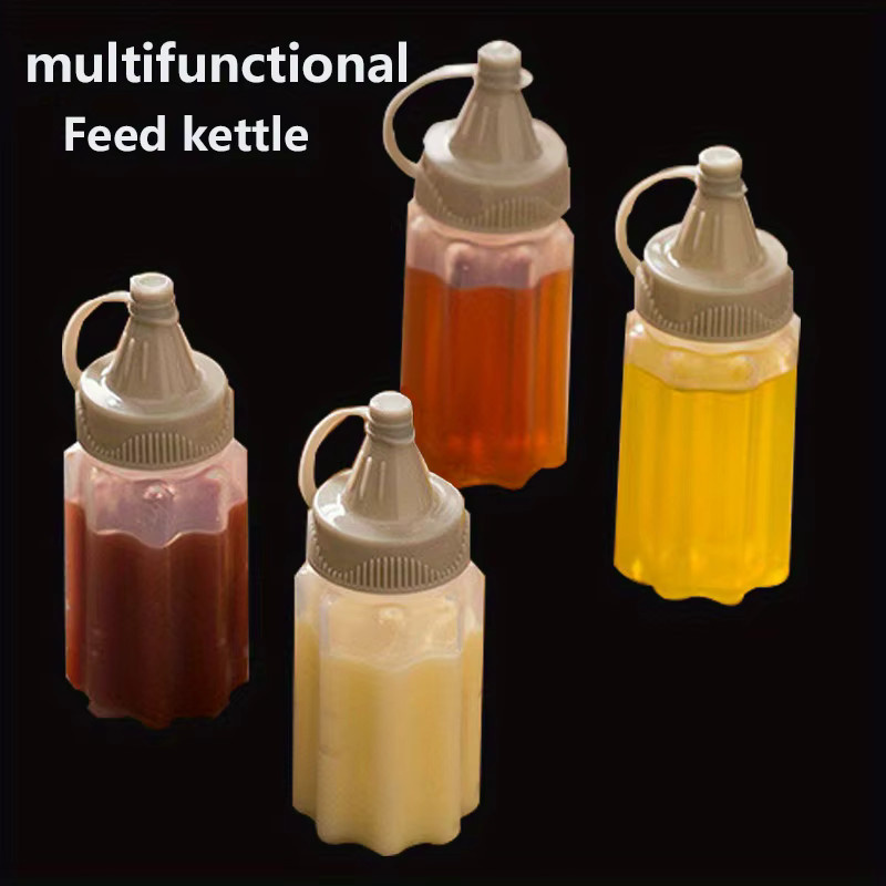 YOCITY Mini-Soßenflaschen aus Kunststoff für Salatdressing und Gewürze, Grau/Transparent, B/T/H: 8,0 x 4,0 x 3,2 cm - Bild 3