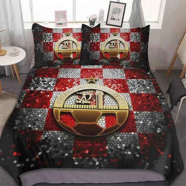 Hapoel Beer Sheva Bettwäsche Set aus Mikrofaser in Rot mit Bettbezug und Kissenbezug, US Twin Größe, B: 173 cm, H: 218 cm - Bild 1