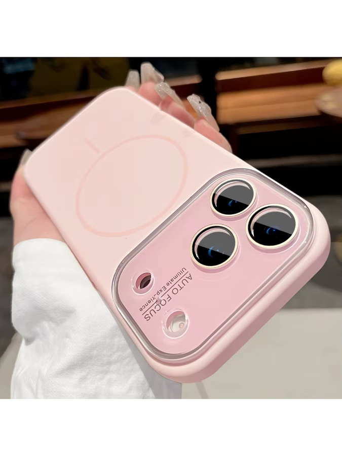 Jinitaimeik MagSafe Flüssigsilikon Schutzhülle für iPhone 17 16 15 Pro Max mit großem Fenster, magnetisch und robust, in Blau oder Pink - Bild 4