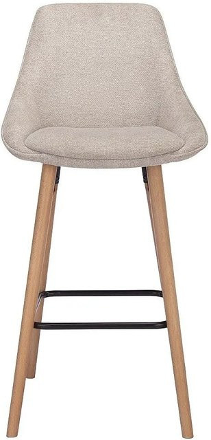 Vente-unique Barhocker Masurie in Beige mit Buchenholz und Strukturstoff, Breite: 47,5 cm - Bild 1