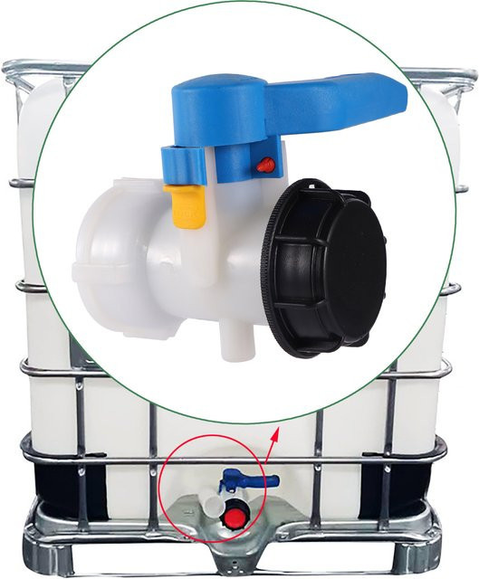 IBC Auslassventil mit Grobgewinde als Absperrklappe und Wassertank Adapter für 1000L IBC Container in verschiedenen Größen - Bild 1