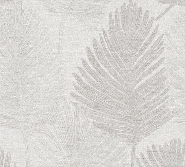 A.S. Creation Vliestapete Floral Blätter in Weiß-Grau - Bild 1