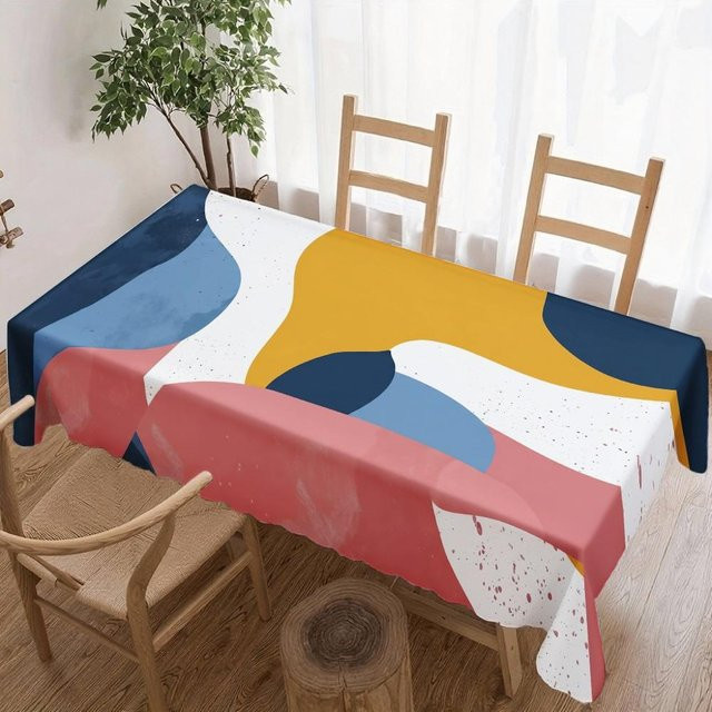 Wasserdichte Tischdecke JINGYUE Pet mit abstraktem geometrischem Design, rechteckig, Mehrfarbig, B/T: 100 x 160 cm - Bild 1