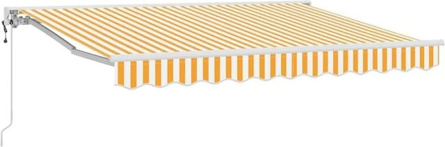 vidaXL Einziehbare Markise Gelb und Weiß aus Polyester und Metall B: 300 cm, T: 200 cm, H: 165 cm - Bild 1