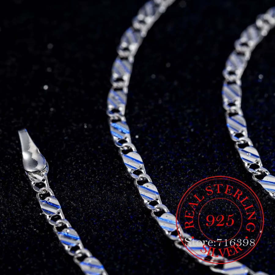 Halskette 925 Silber, Charm Kette, Unisex - Bild 3