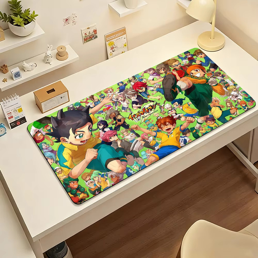 I-InazumaS E-ElevenES Anime-Mauspad XXL Schreibtischunterlage in Multicolour mit rutschfester Unterseite und verriegelbarem Rand für Gaming und Büro - Bild 6