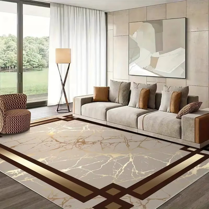 VIKAMA Luxus-Kristallsamt-Teppich in Multicolour für dein Wohnzimmer, B/T: 120 x 80 cm - Bild 1