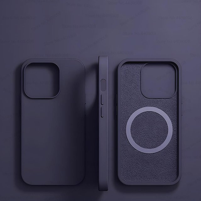 Stoßfeste Flüssigsilikon Hülle mit MagSafe für Apple iPhone 15 14 13 12 11 Pro Max Plus in Purple - Bild 1