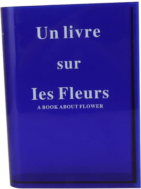 CosyHome Dekorative Buchform Blumenvase aus Acryl in Blau und Transparent für Schnittblumen - Bild 1