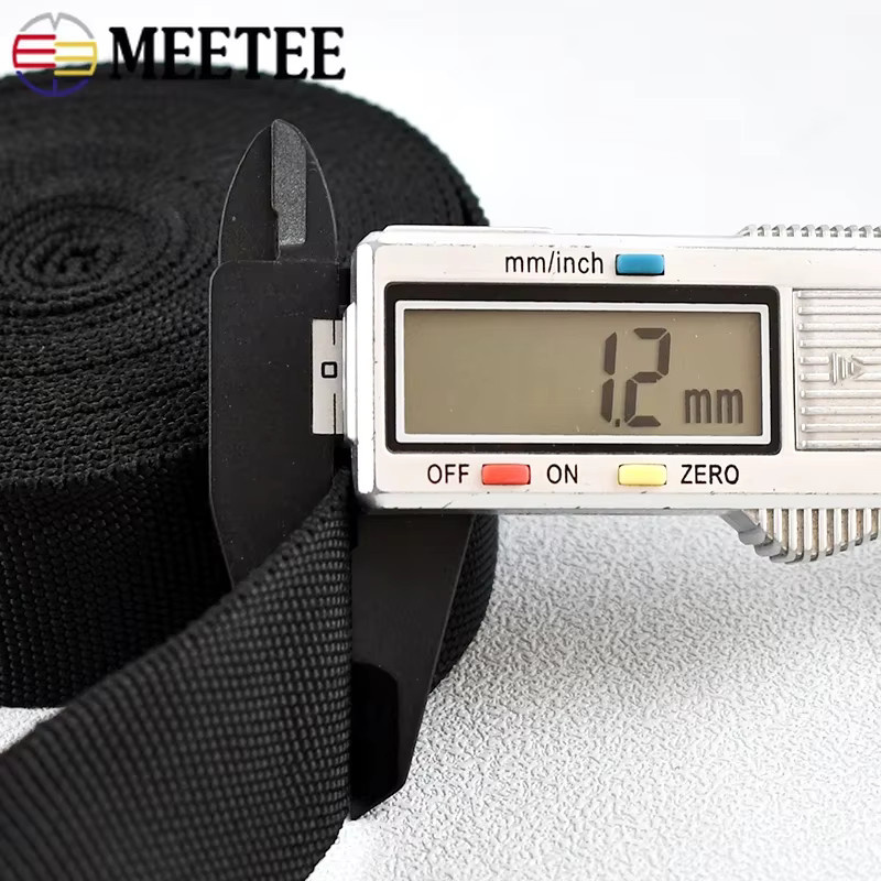 Meetee Röhrenförmiges Gurtband aus doppellagigem Polyester in Schwarz, 20–50 mm Breite, 5/10 Meter Länge für DIY-Taschen, Rucksäcke und Nähzubehör - Bild 3