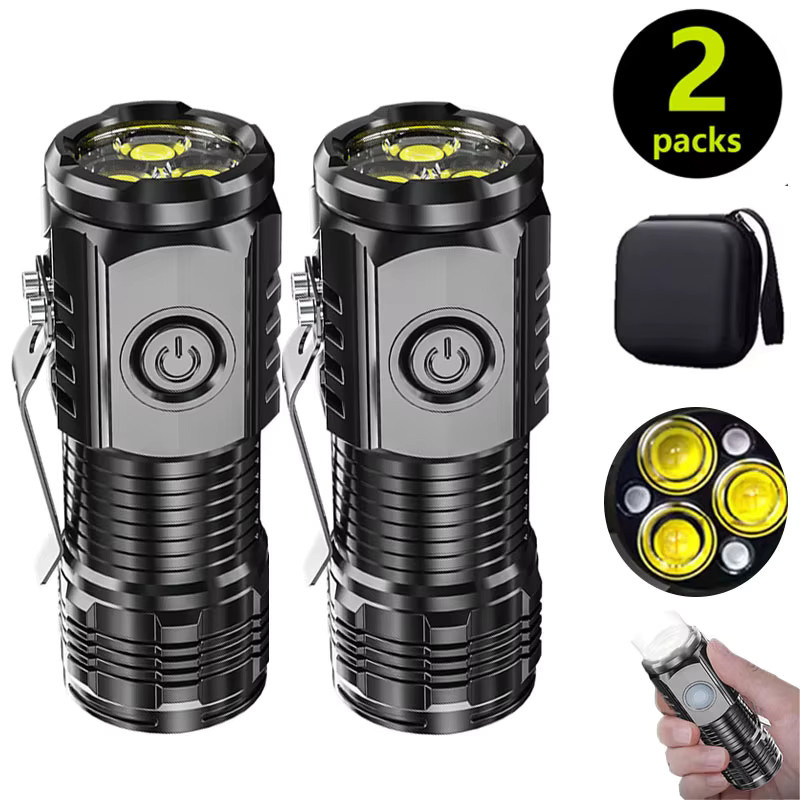 NEWBIRTH Mini LED Taschenlampe mit Stiftclip, wiederaufladbare Outdoor-Taschenlampe in Schwarz - Bild 7