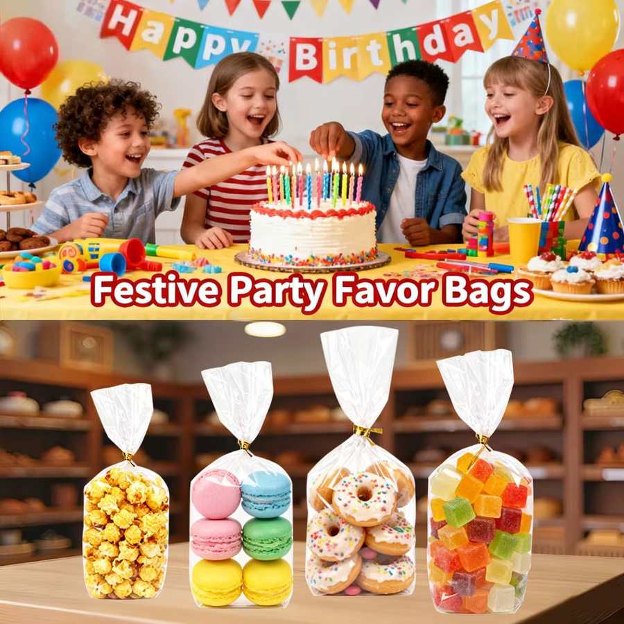Transparente Zellophan-Verpackungsbeutel für Geschenke, Süßigkeiten und Bäckereiprodukte - Bild 2
