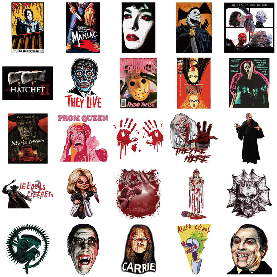 50 Stück Horrorfilm Charakter Vinyl Aufkleber in Multicolour für Laptop, Auto, Notebook und Handyhülle - Bild 4