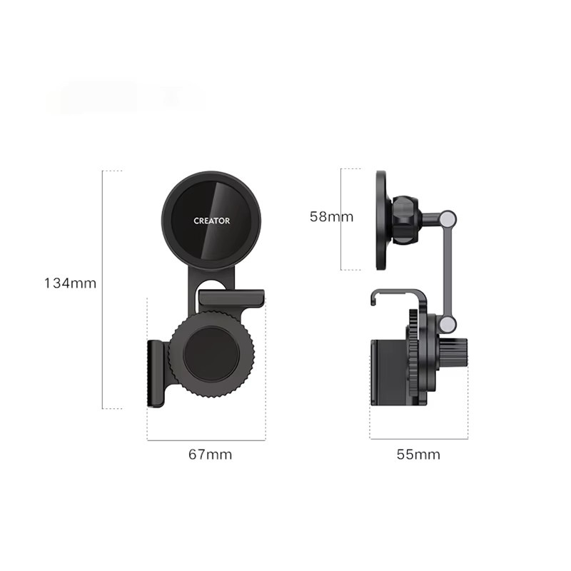Magnetische Handyhalterung für Tesla Modell 3, Y, S, X Center Control Display mit Gleitschiene, Farbe: Schwarz, kompatibel mit iPhone 15, 14, 13, 12 - Bild 2