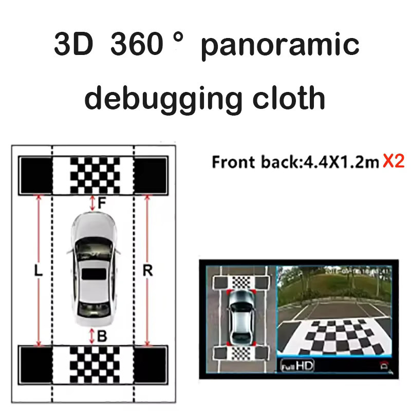 BOSSCAR 360 Grad Panorama-Kamerasystem in Full HD 1080P für Android Multimedia, Schwarz, vorne/hinten/links/rechts - Bild 3