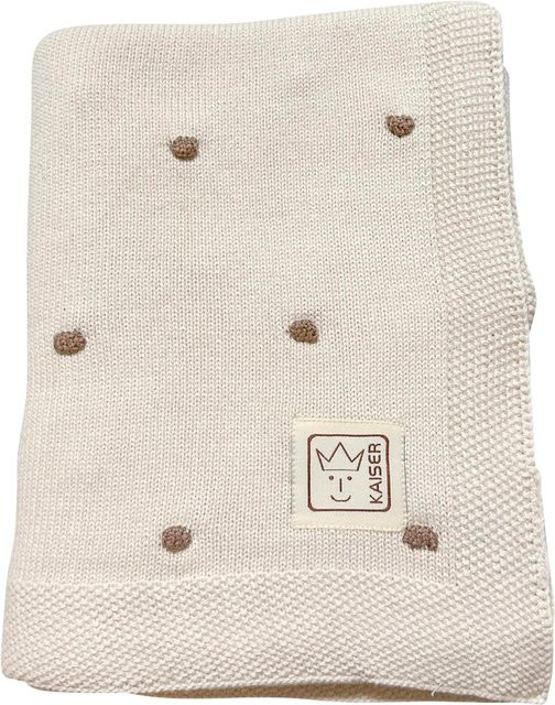 Kaiser Babydecke Knots aus 100% Organic Cotton in Strickoptik, B/B: 80 x 100 cm, Creme/Knots Light Brown - Bild 1