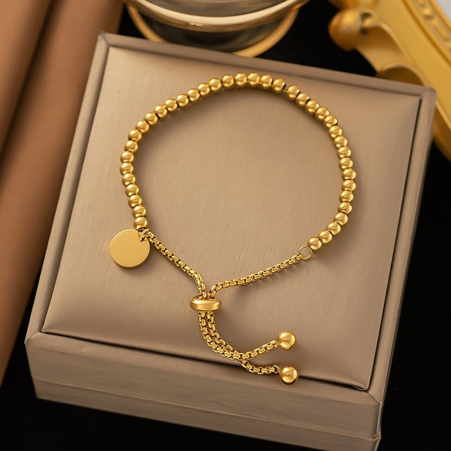 ZAKOL Armband Edelstahl, goldene Perlen, Damen - Bild 1