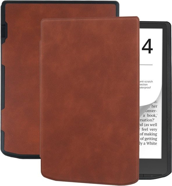 Auto Slim Flip Cover Schutzhülle für Pocketbook Inkpad 4 und InkPad Color 2 3 in Braun - Bild 1