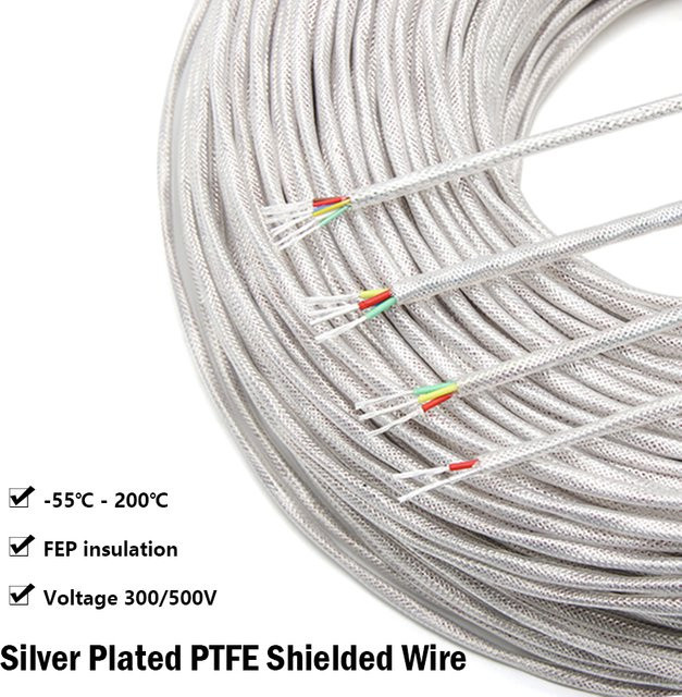 Hochreines versilbertes OFC PTFE-geschirmtes Hifi Audio Kabel für Verstärker, Lautsprecher und Kopfhörer in Silber - Bild 1