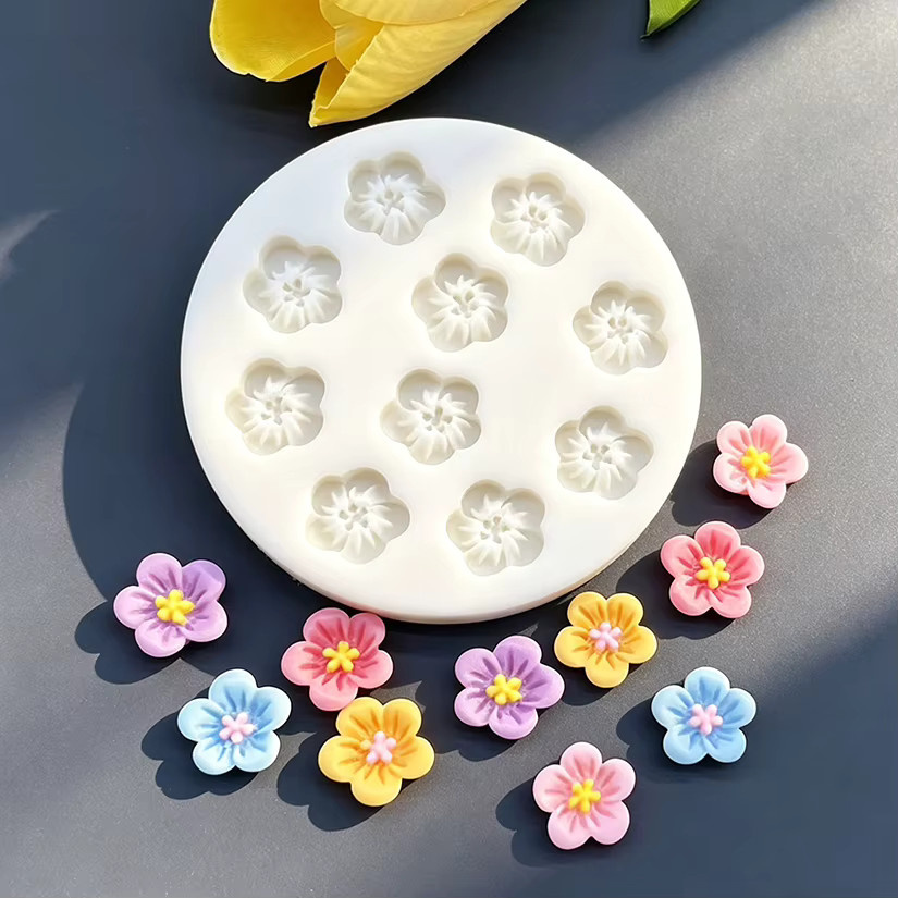 HANDLIFE Silikon Backform Gänseblümchen für Sugarcraft und Fondant, Pink und Weiß, Durchmesser: 6,5 cm - Bild 2