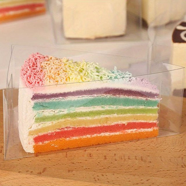 50 Stück WTEMPO Tortenböden transparent, dreieckig geschnittene Tortenschachteln passend für 8-Zoll und 10-Zoll Tortenverpackungen - Bild 1