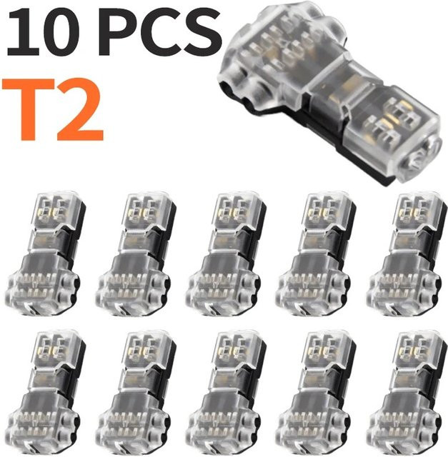 10 Stück T1/T2/D1/D3 Kabel-Steckverbinder, lötfreie Schnellanschlussklemmen für Auto und elektrisches Zubehör - Bild 1