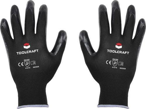 TOOLCRAFT Arbeitshandschuhe aus Polyester und Nitril in Schwarz, Größe XXL, EN 388 CAT II - Bild 1
