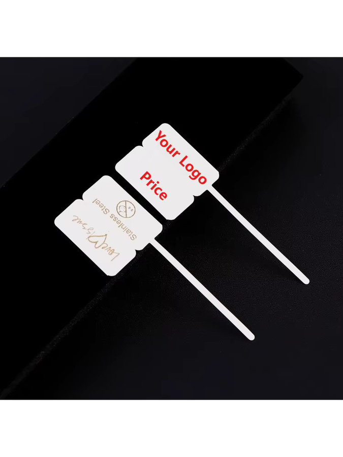GGWP Selbstklebende Schmucketiketten mit individuellem Logo, weiß, quadratisch, bedrucktes Preisschild für Halsketten, Armbänder und Ringe - Bild 4