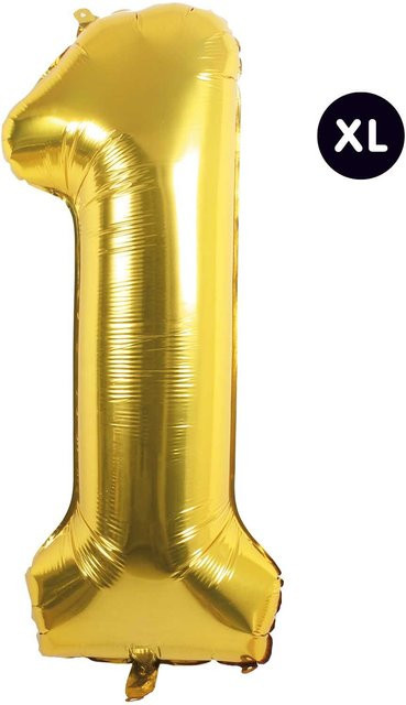 Rico Design Folienballon Zahl in Gold, Höhe: 86 cm - Bild 1