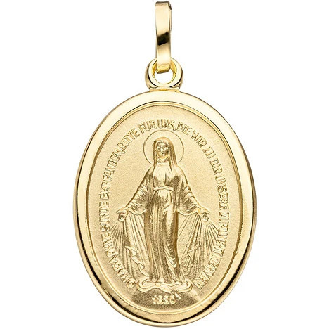 Colfem Anhänger Milagrosa oval, 333 Gold, Gelbgold, matt, Unisex - Bild 1