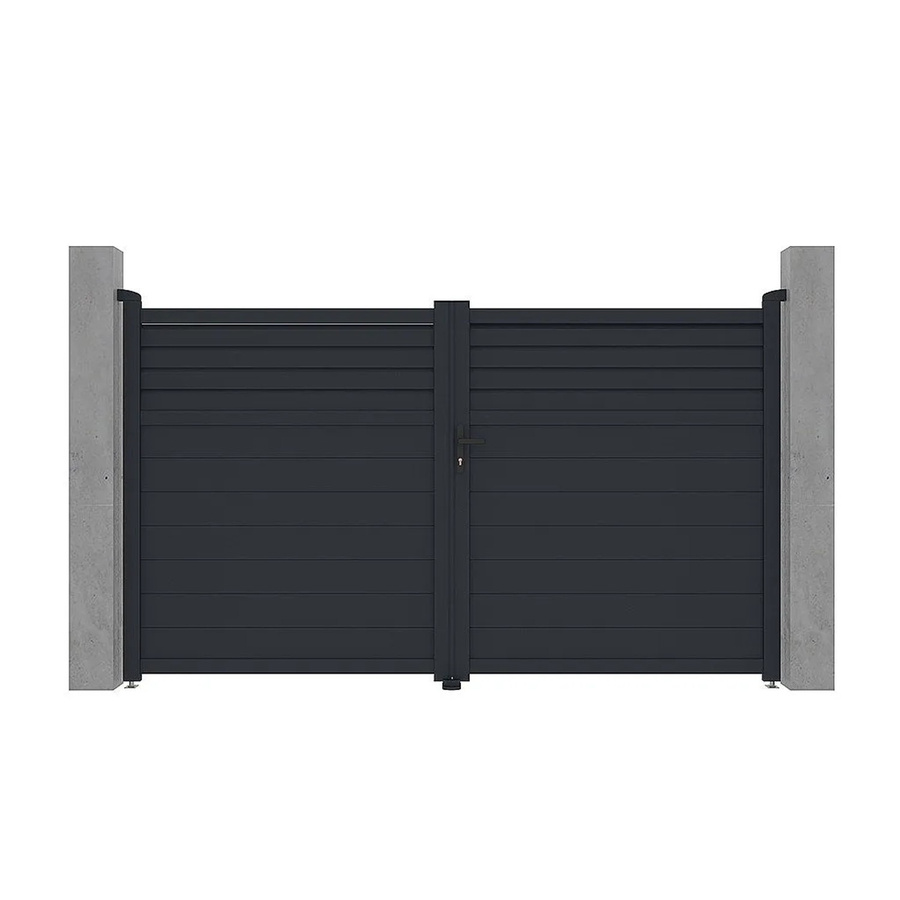 Vente-unique Flügeltor Viazo aus Aluminium in Anthrazitgrau, Breite: 300 cm - Bild 2