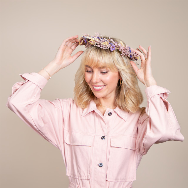 Blooming Crown DIY Trockenblumen Haarkranz von Blume2000 in Multicolour im Boho-Stil - Bild 1