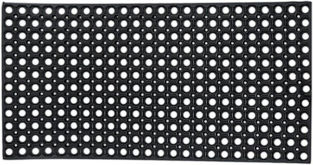 Relaxdays Fußmatte aus Gummi in Schwarz, rutschfest und wetterfest, B/T/H: 100 x 50 x 1,5 cm - Bild 1