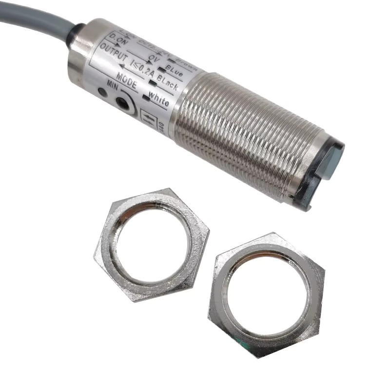 CNMAWAY Lichtschranke Näherungssensor CDD-11N und CDD-11P Infrarotlaser mit einstellbarer Entfernung, diffuse Reflexion, NPN PNP, DC12-24V, Farbe: Silber - Bild 2