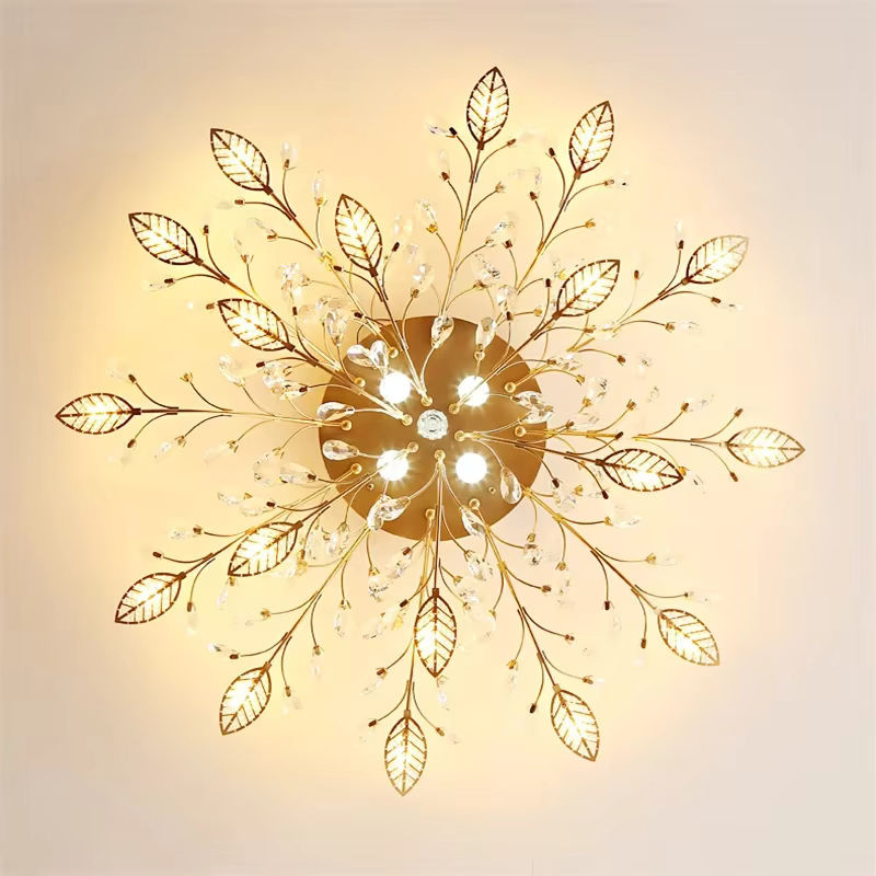 JIANKEXING Kristall Deckenleuchte im minimalistischen Design mit Ast-Optik in Gold/Messing und warmweißem Licht - Bild 2