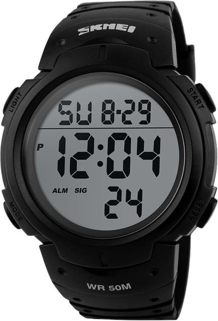 TOMTOP Digitaluhr, Herren, Schwarz, Kunststoff, Stoppuhr, Alarm - Bild 1