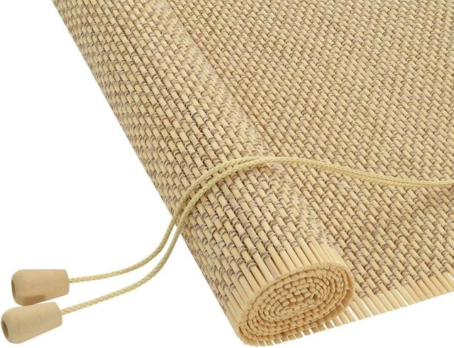 vidaXL Bambus-Rollo Braun Beige B/H: 100 x 160 cm - Bild 1