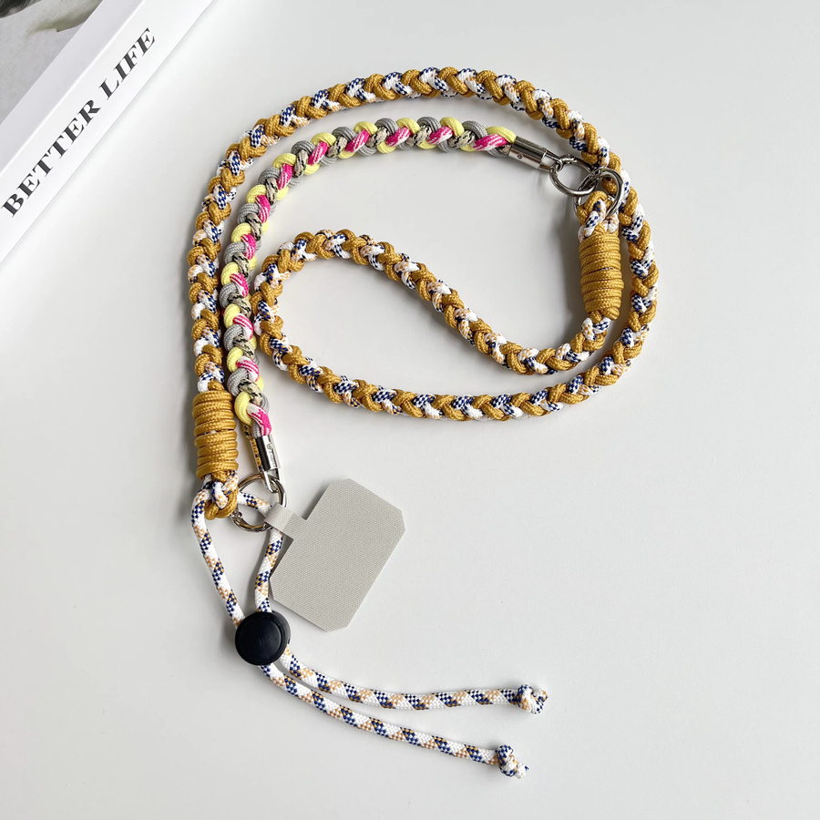 ZHANZHI Handgewebtes multifunktionales Handy-Lanyard als verstellbarer Umhängetaschen-Schultergurt und Handgelenkband in Rot, Pink oder Mehrfarbig - Bild 1