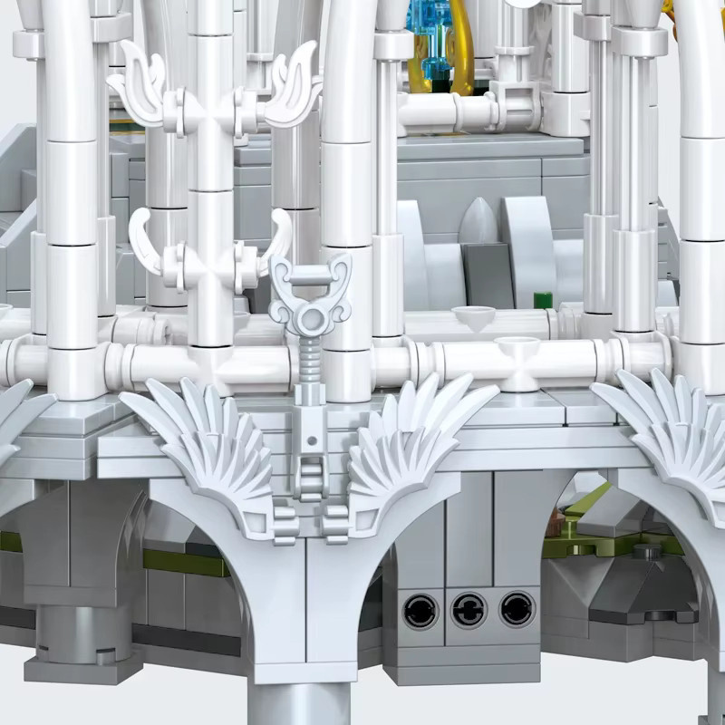 Barweer Klemmbausteine Korridor der Wunder Herr der Ringe Modell Set aus 2052 Teilen in Weiß - Bild 4
