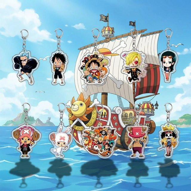 Bandai One Piece Acryl-Schlüsselanhänger, Luffy Chopper Zoro, Rucksack-Accessoire - Bild 1