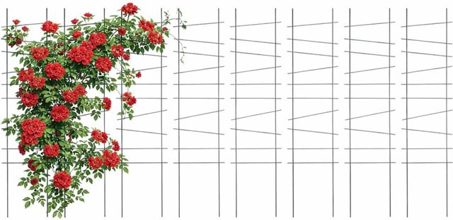 Relaxdays Rankgitter 8er Set aus Stahl in Schwarz für Garten und Topfpflanzen, Höhe: 115 cm, Breite: 28 cm, Tiefe: 0,5 cm - Bild 1