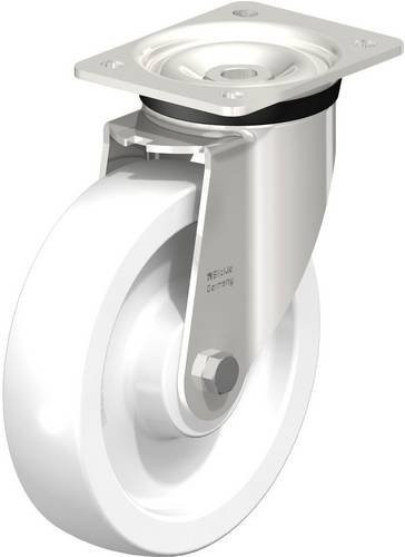 Blickle Lenkrolle LKX-SPO 200G aus Edelstahl mit Schraubplatte, Farbe: Weiß, Rad-Durchmesser: 200 mm, Tragfähigkeit: 800 kg - Bild 1