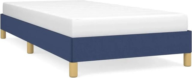 vidaXL Bettgestell aus Stoff in Blau mit gepolstertem Rahmen, B/T/H: 90 x 200 x 203 cm - Bild 1
