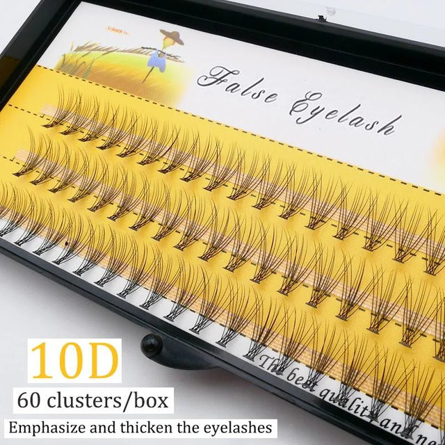 Anlinnet 10D Einzelne Wimpern, 60 Bündel, Natürlich, Unisex - Bild 1