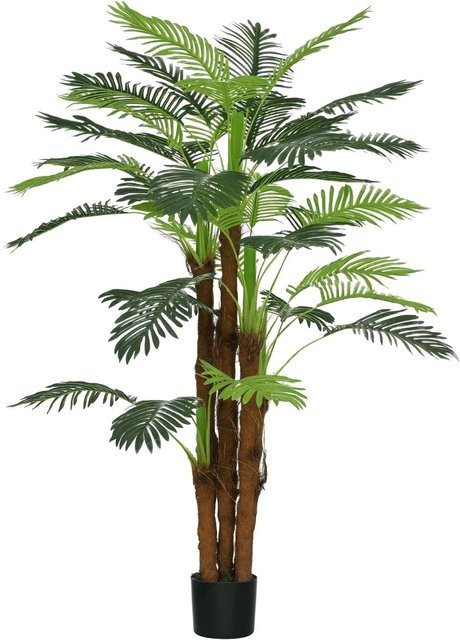 HOMCOM Kunstpflanze Baum in Grün mit 36 Zweigen aus Kunststoff und Zement, Durchmesser: 16 cm, Höhe: 160 cm - Bild 1