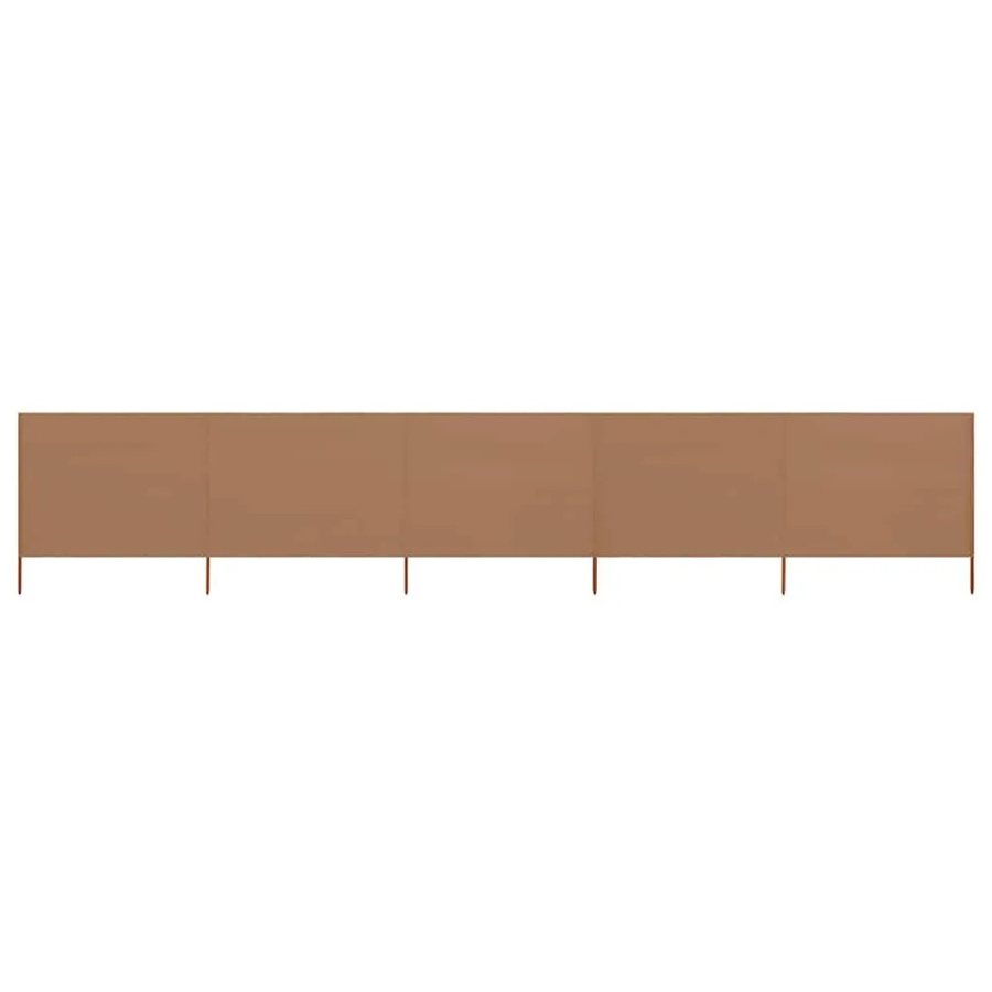 vidaXL 5-teiliges Windschutzgewebe Paravent in Taupe, Breite: 600 cm, Höhe: 120 cm - Bild 2