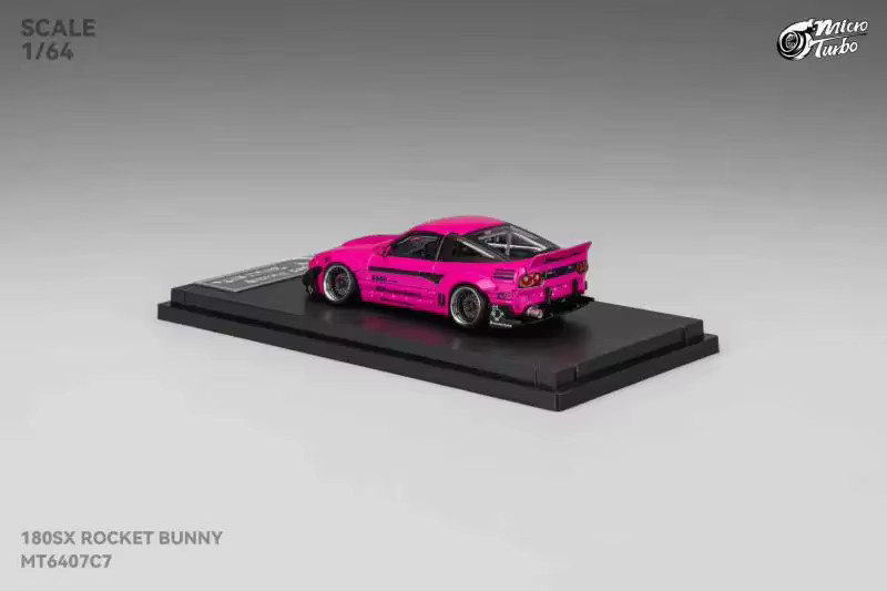 Micro Turbo 180SX Rocket Bunny Rose Red, Druckguss-Modellauto, 1:64 - Bild 2