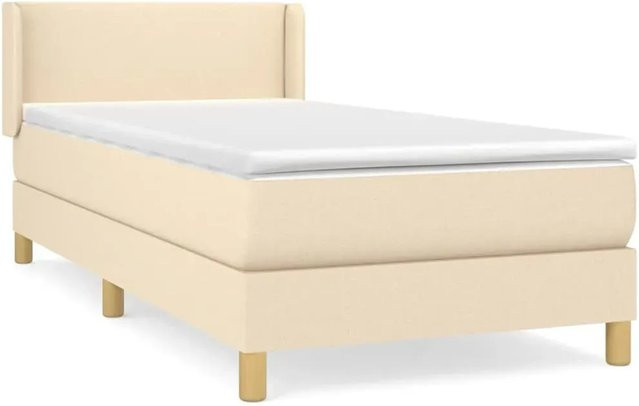 vidaXL Boxspringbett mit Matratze Hybrid-Design in Beige mit Taschenfederkern B/T: 100 x 200 cm - Bild 1