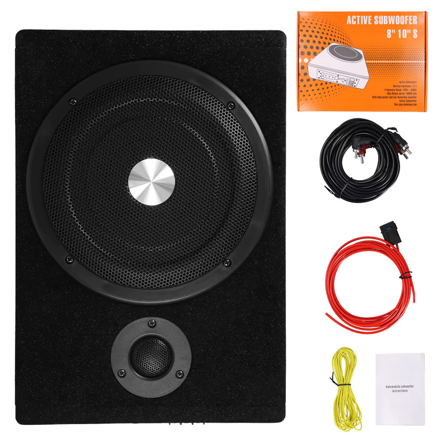 Podofo 8 Zoll Aktiver Auto-Subwoofer 600W Schlanker Unter-Sitz Bass-Lautsprecher in Schwarz - Bild 3